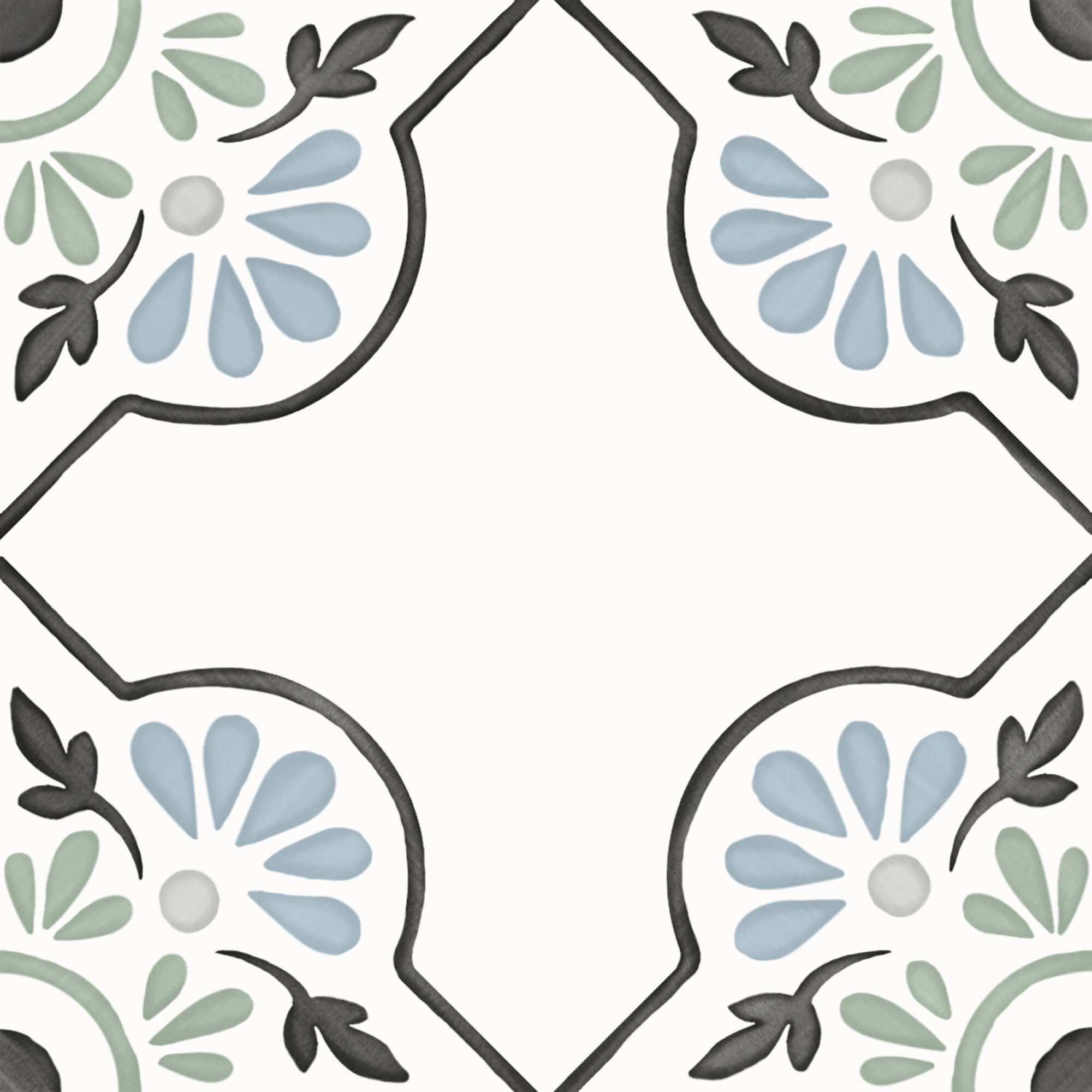 3356231079 На пол Tanger Blue Petals 12.3x12.3 - фото 5