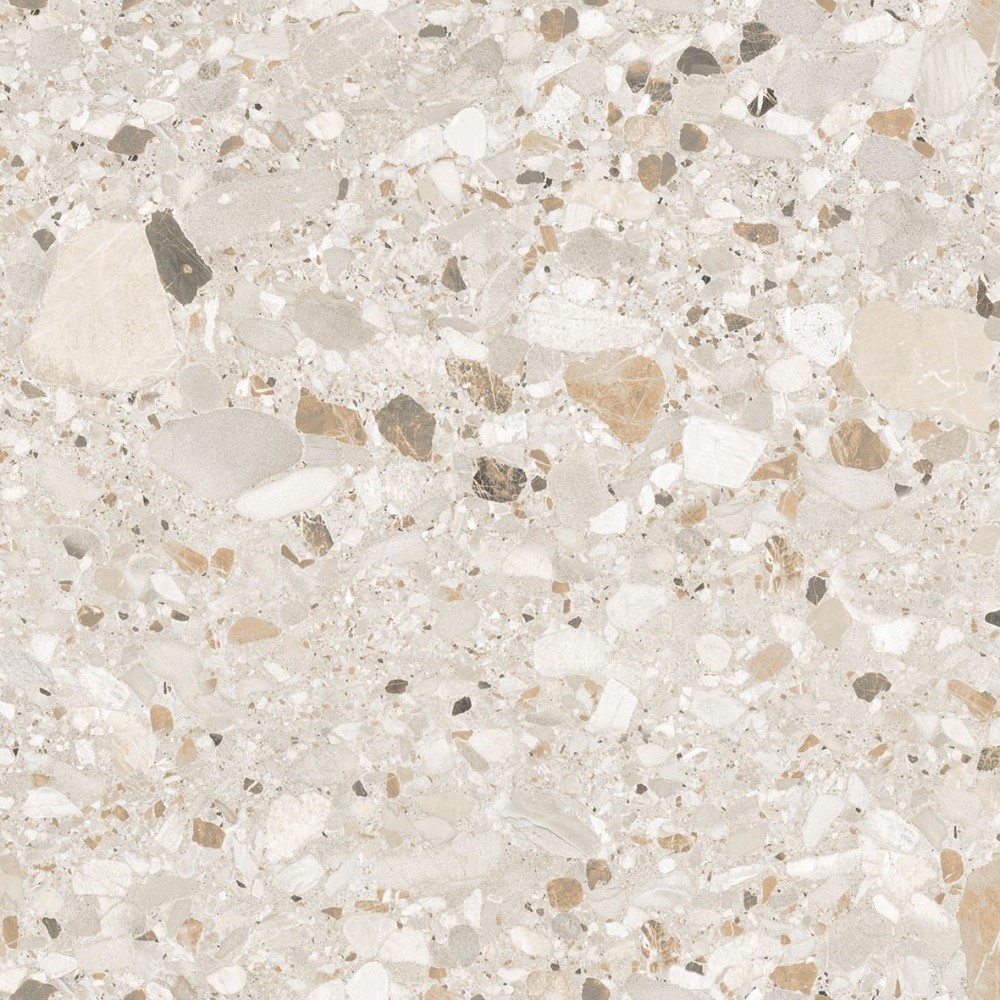 На пол Terazzo Кремовый матовый карвинг 60x60