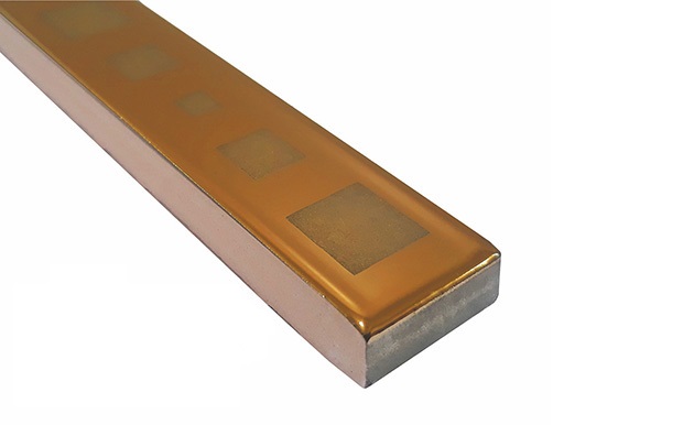 БК 220 Бордюр Керамические бордюры Квадро золото матовый 2х60 - фото 2