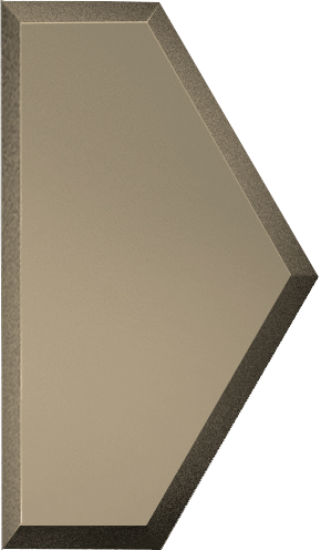 СОЗБм2(у) Настенная Зеркальная плитка Бронзовая матовая полусота с фацетом 10 мм 12.5х21.6