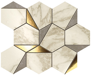 9EHG Декор Marvel Edge Gold Hex Gris-Calacatta