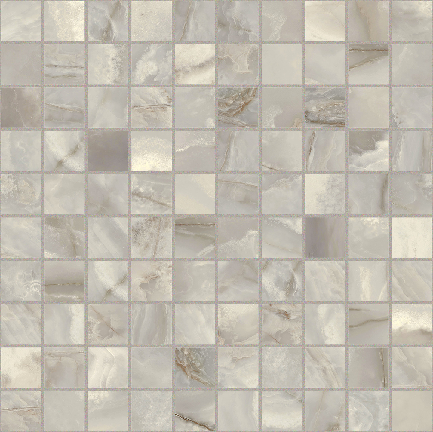 767665 На пол Onyx and More Silver Onyx Satin Mosaico 3x3 30x30