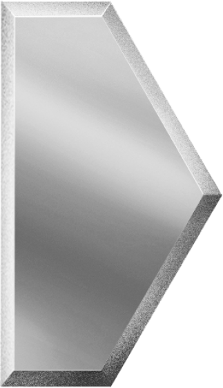 СОЗС2(у) Настенная Зеркальная плитка Серебряная полусота с фацетом 10 мм 12.5х21.6