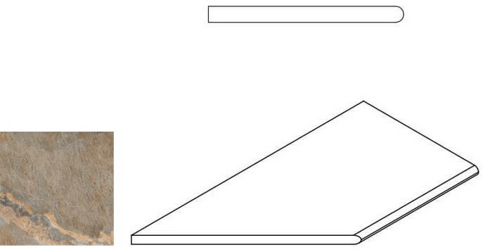 620090000217 Бордюр Magnetique X2 Петрол Дарк Бортик 30x60 Закругленный Левый Натуральный