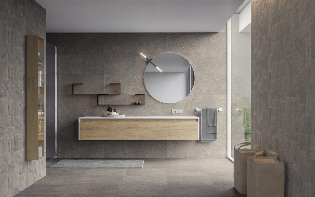 На пол Cement Stone Dark Grey Lapp 60x120 - фото 8