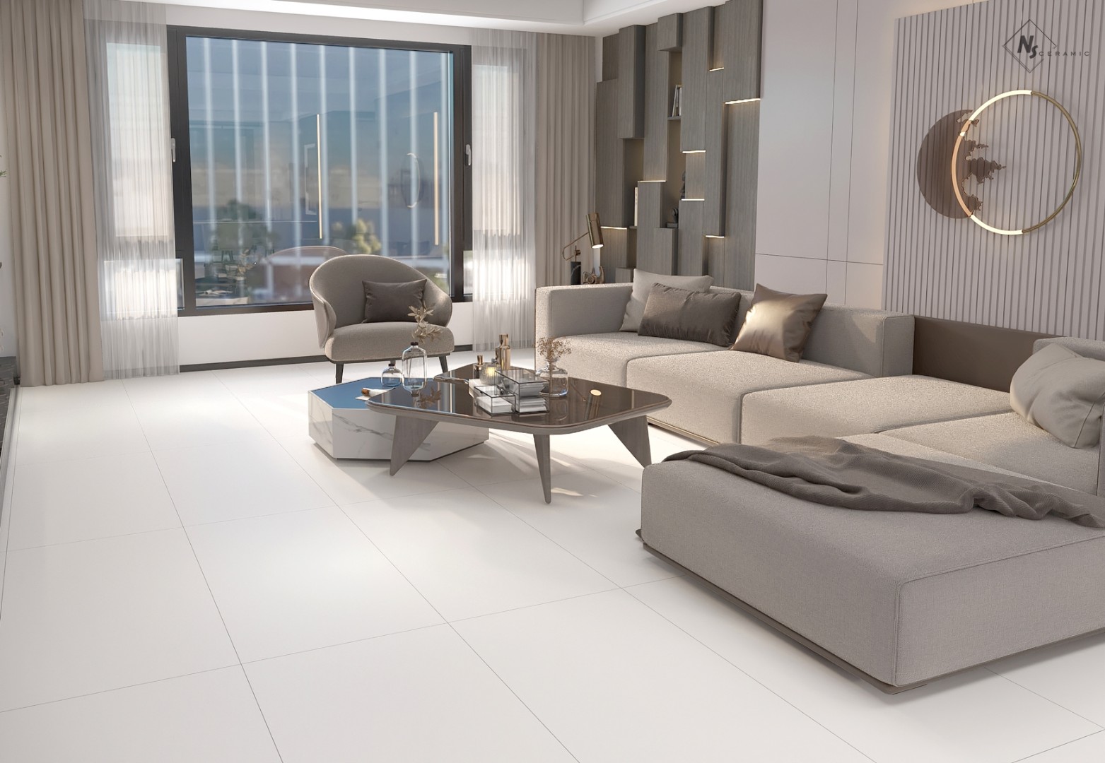 NSC8045 На пол Porcelain Tile 8045 Серый матовый 80x80 - фото 12