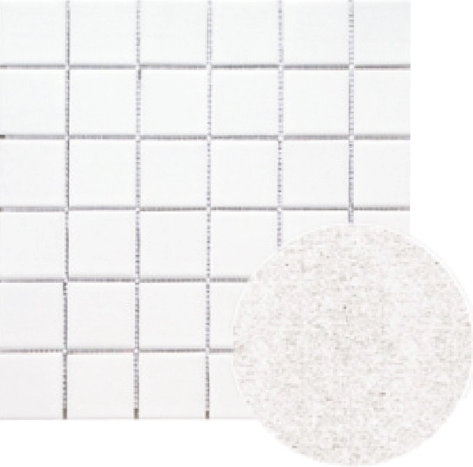 80063 На пол Porcelain Mosaic White Antislip 5x5 30x30 - фото 2