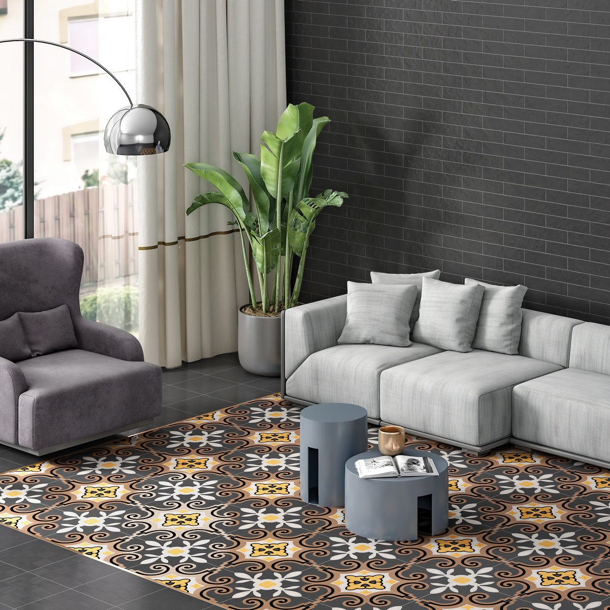 Декор Monotone Midnight Decor Matt 20x20 - фото 24