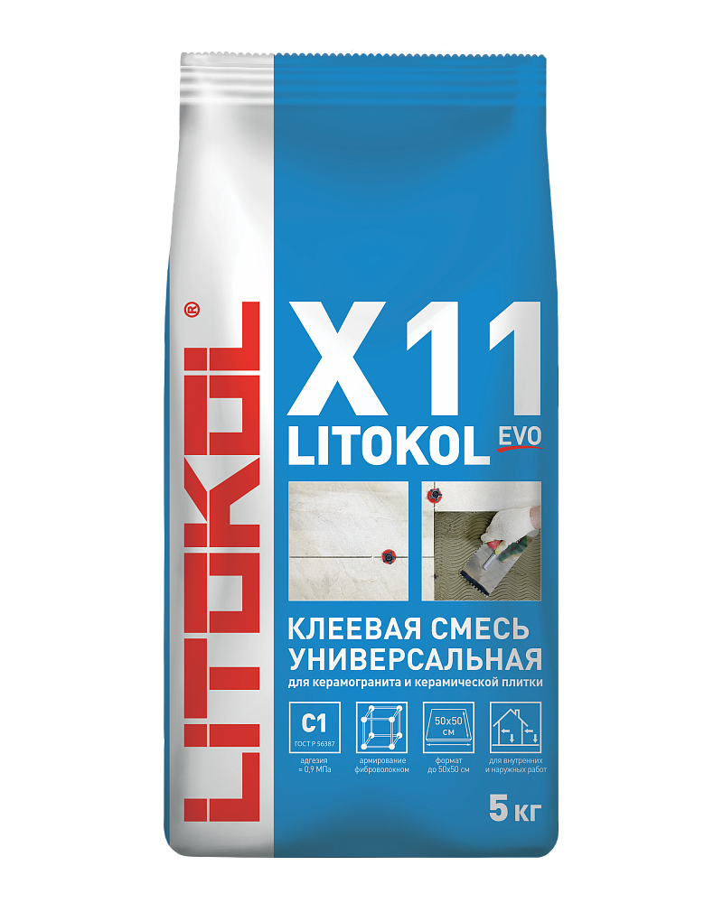  Клей на цементной основе X11 LITOKOL EVO 5кг