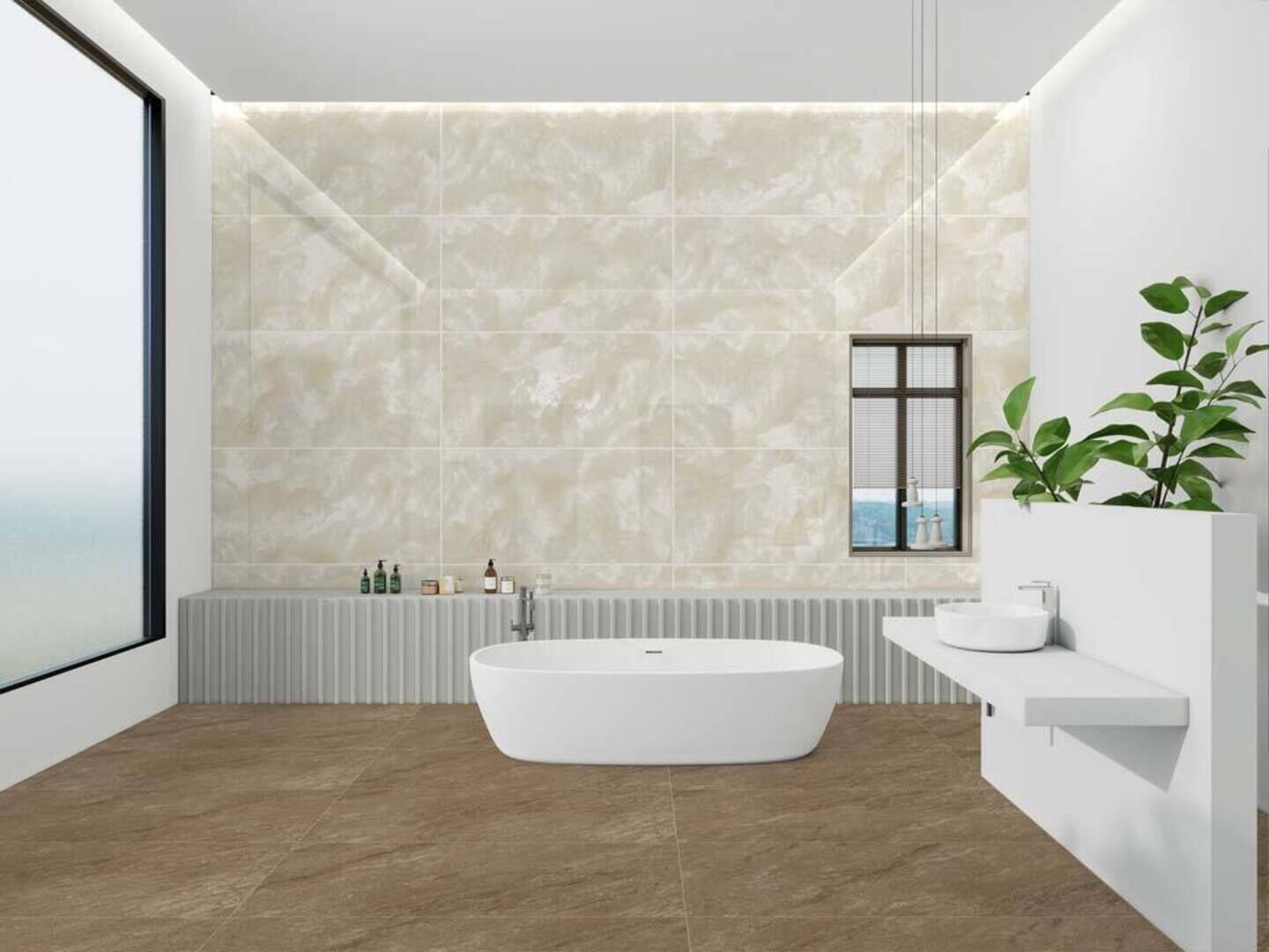 На пол Miracle Ivory Diamond Effect High Glossy 60x120 - фото 9
