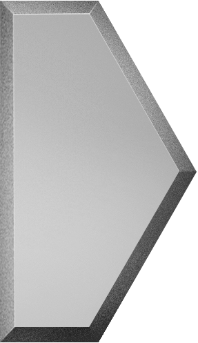 СОЗСм2(у) Настенная Зеркальная плитка Серебряная матовая полусота с фацетом 10 мм 12.5х21.6