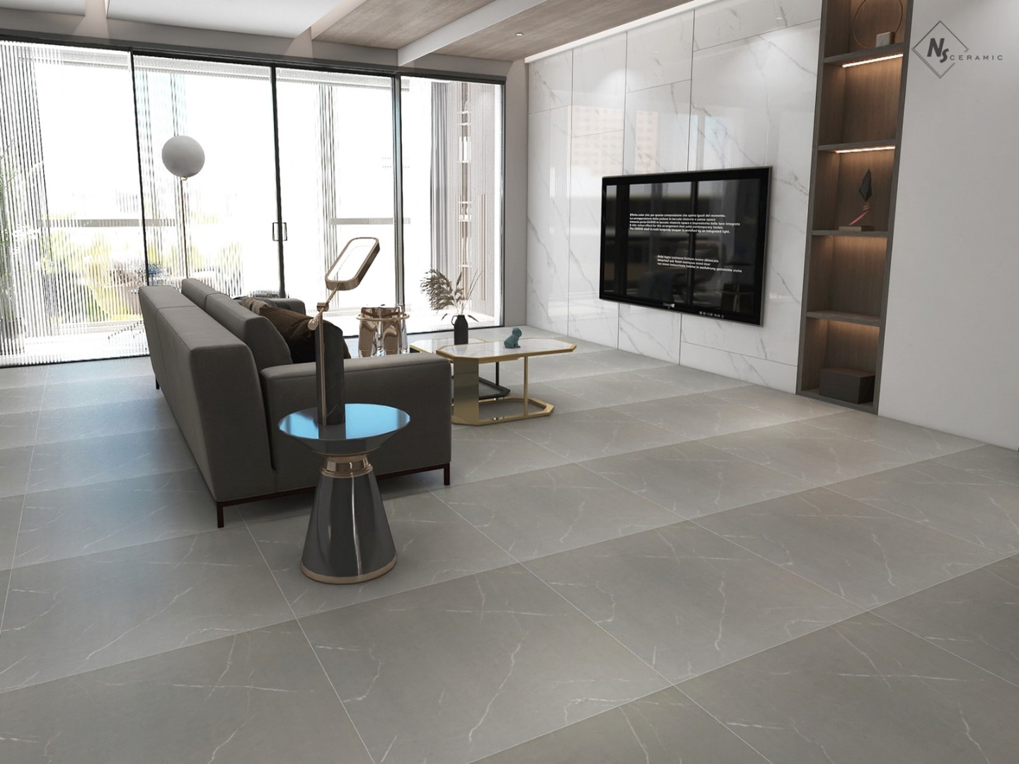 NSC8045 На пол Porcelain Tile 8045 Серый матовый 80x80 - фото 39