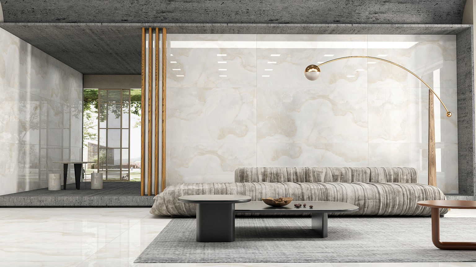 На пол Slim GVT Lapino White Carving Rectificado 60x120x0.7 - фото 16