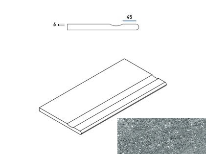 620090000605 Бордюр Genesis X2 Юпитер Силвер Бортик 30x60 с Выемкой Закругленный Натуральный