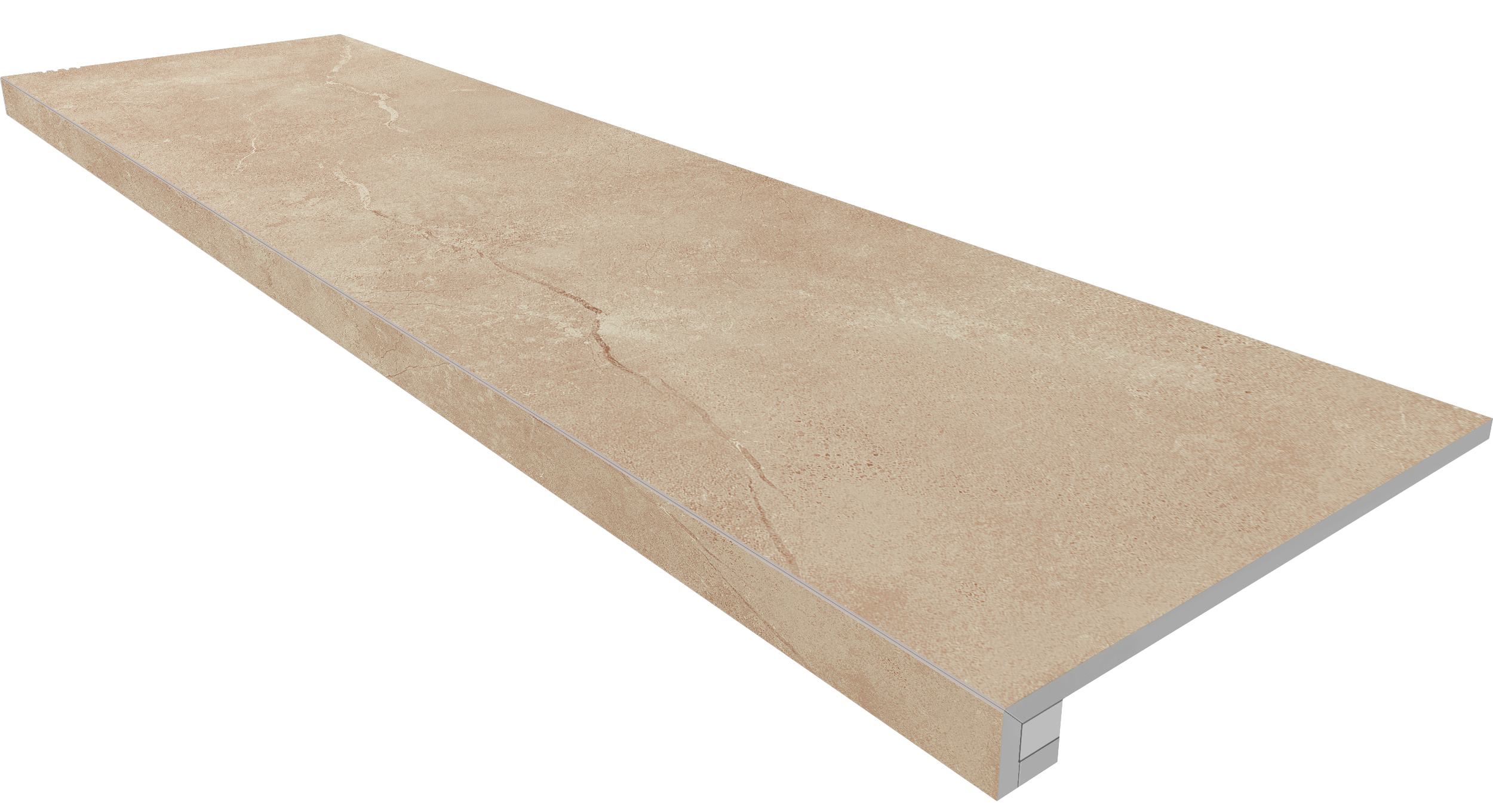 Set/Steptrade/MM01_NS/33x120/Riser/MM01_NS/14,5x120 Ступень Magmas Комплект MM01 Beige (Ступень 33x120 неполированный прямоугольный бортик без насечек + Подступенок 14.5x120)