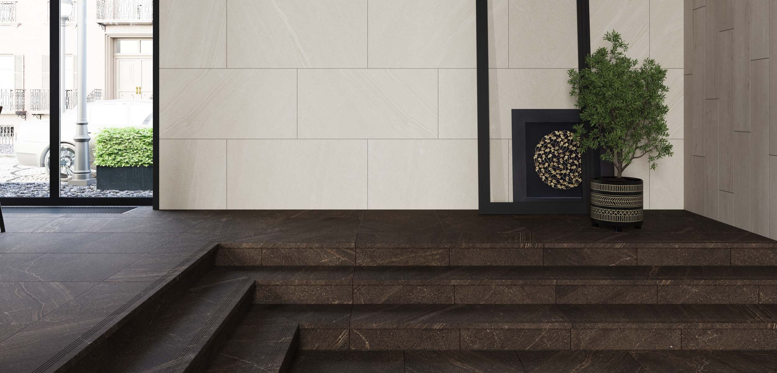 Steptrade/GB04_NS/30x120x10 Ступень Gabbro GB04 Brown неполированная с насечками 30x120 - фото 12