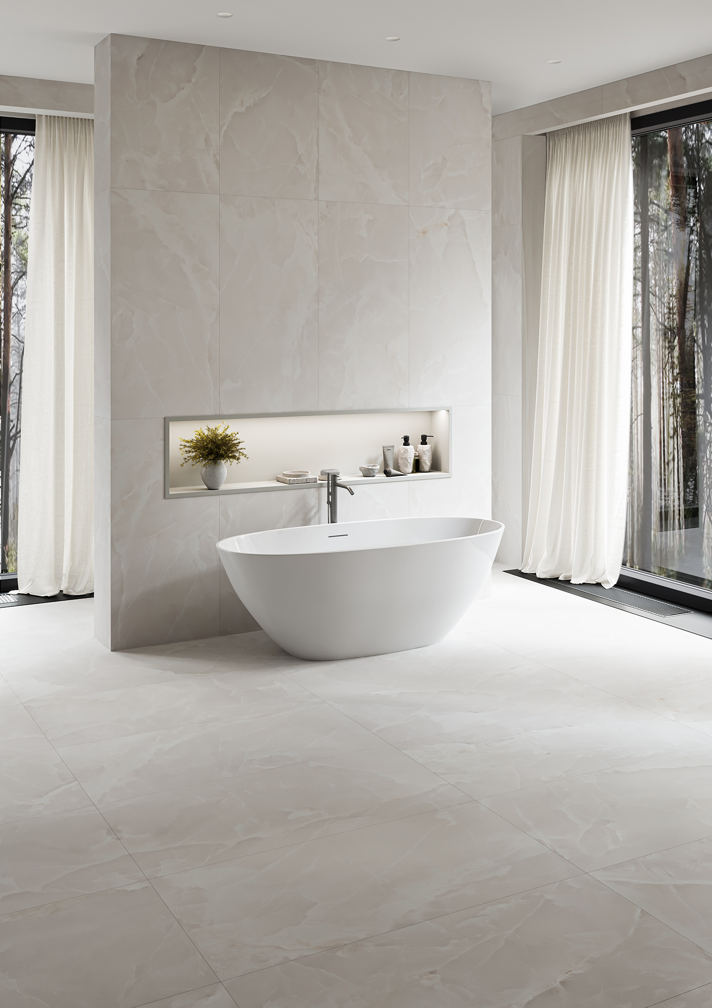 На пол Luna Rossa Onyx Elegant Pearl Satin 60x120 - фото 26