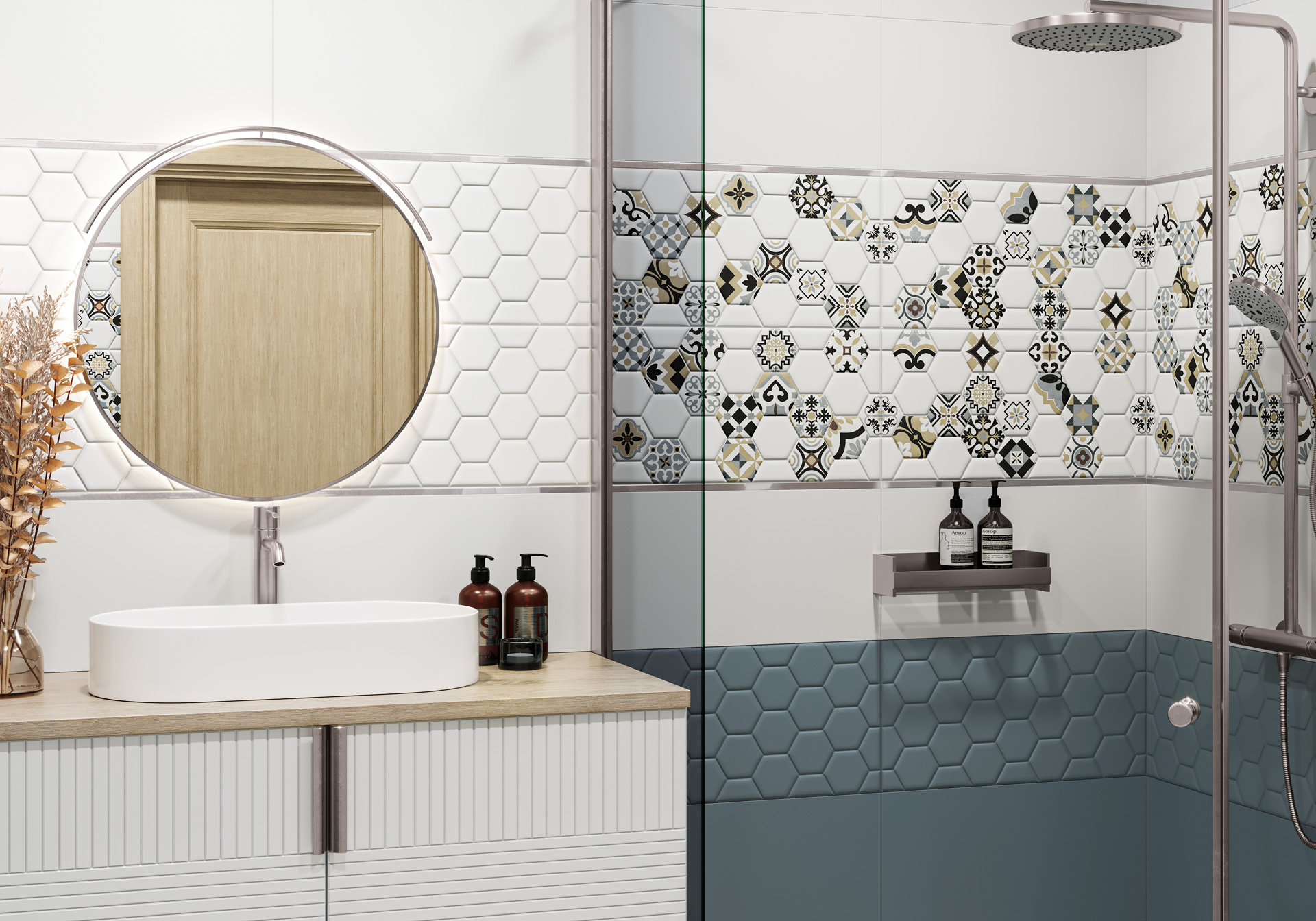 WT36EDW15 На стену Edelweiss Hexagon White 300x600x9 - фото 3