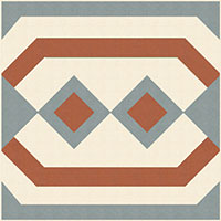 Декор Метлахская плитка 100E021F103 ENC 21F White (Grey Red) 10x10