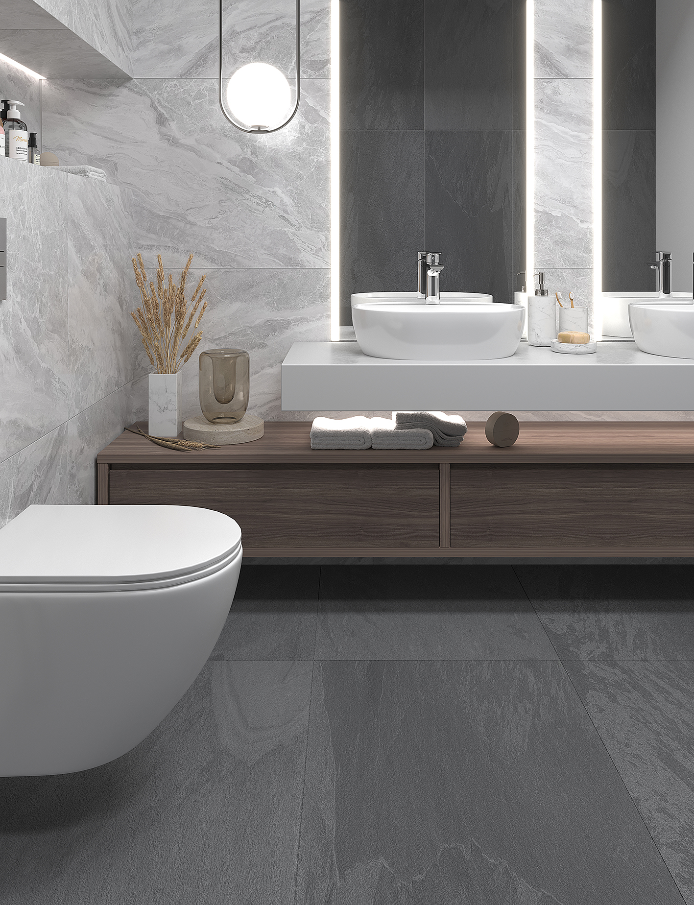 На пол Rizzi Slate Bianco Matt 60x120 - фото 6