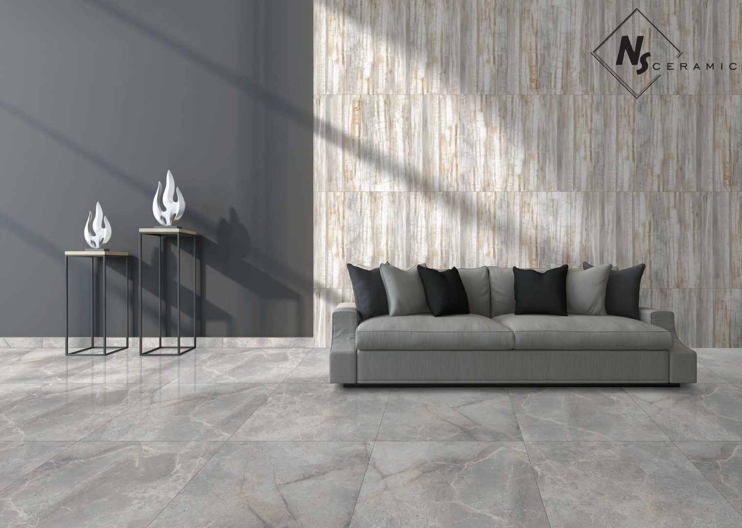 NSC8045 На пол Porcelain Tile 8045 Серый матовый 80x80 - фото 26