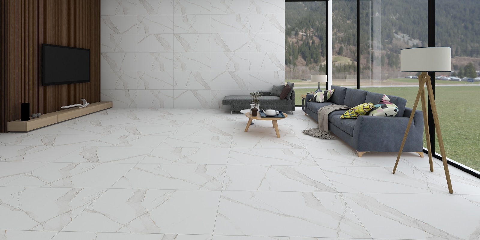 На пол Slim GVT Lapino White Carving Rectificado 60x120x0.7 - фото 14