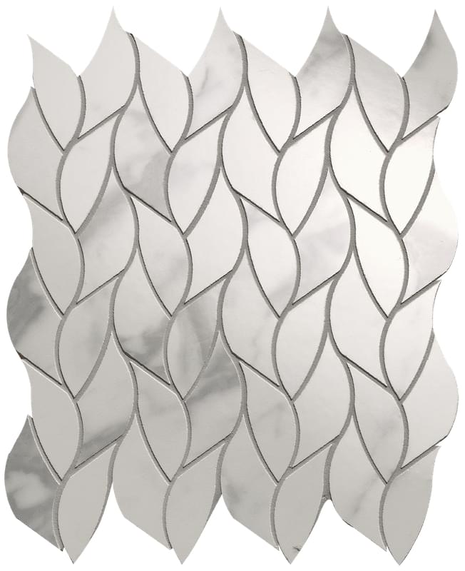 fQMR На стену Roma Gold Pb Carrara Superiore Leaves Mosaico 25.9x30.