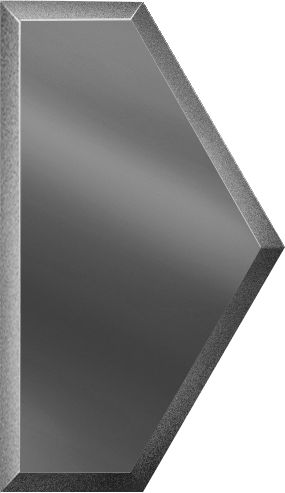 СОЗГ2(у) Настенная Зеркальная плитка Графитовая полусота с фацетом 10 мм 12.5х21.6