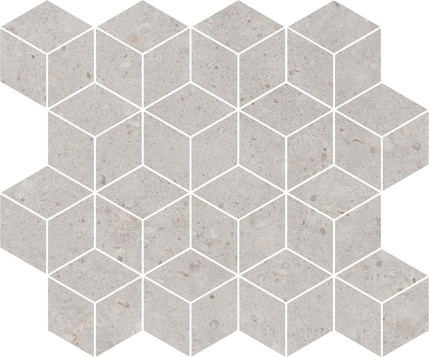 T017/14053 Декор Риккарди Мозаичный Серый Светлый Матовый 45x37.5 - фото 3