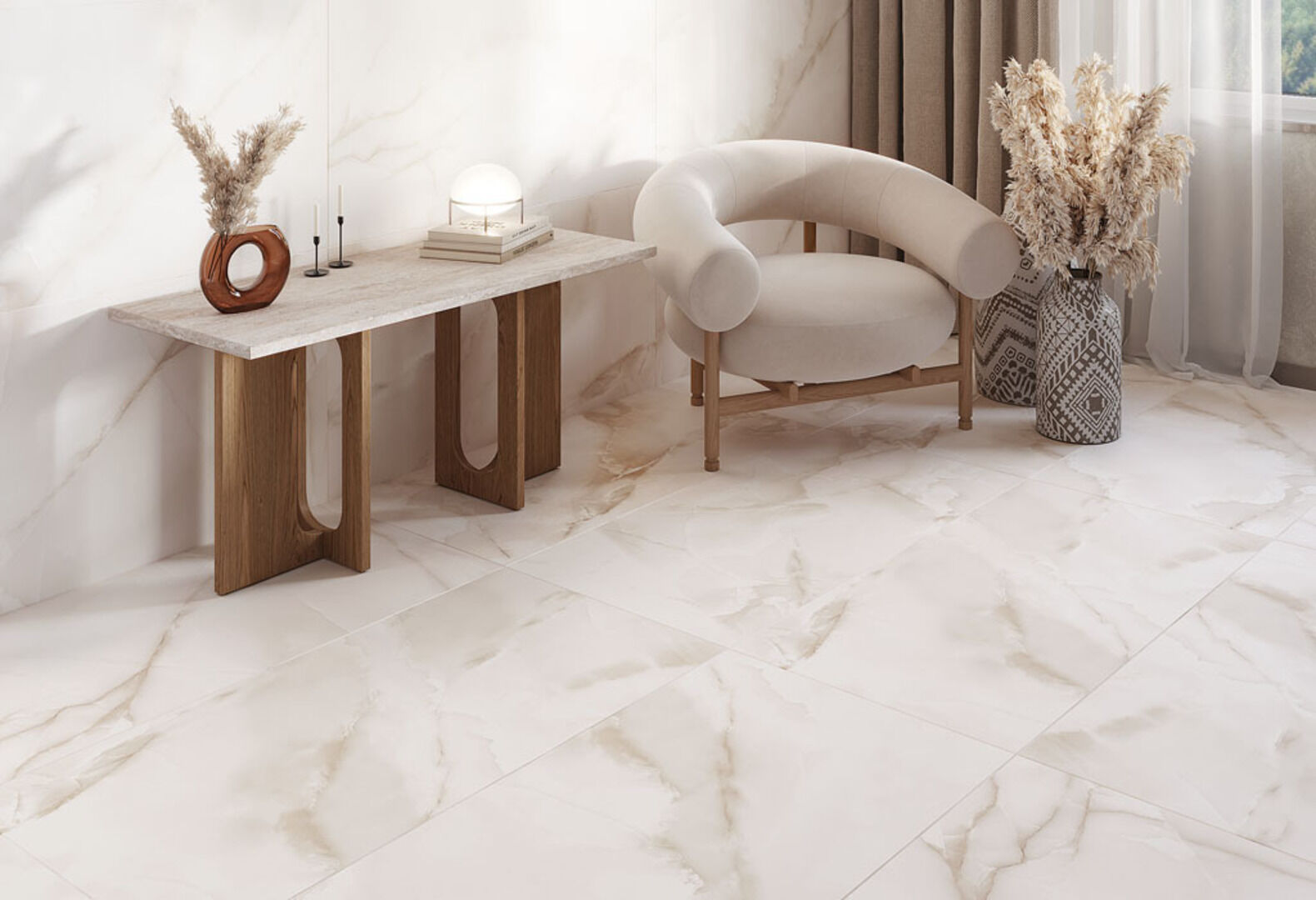 На пол Mercato Onyx Crema Glossy 120x60 - фото 14