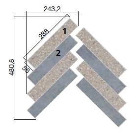 772838 Декор Match Up Decoro Zig Zag Earl Grey-Blueberry Comfort 48.08x48.64 - фото 3