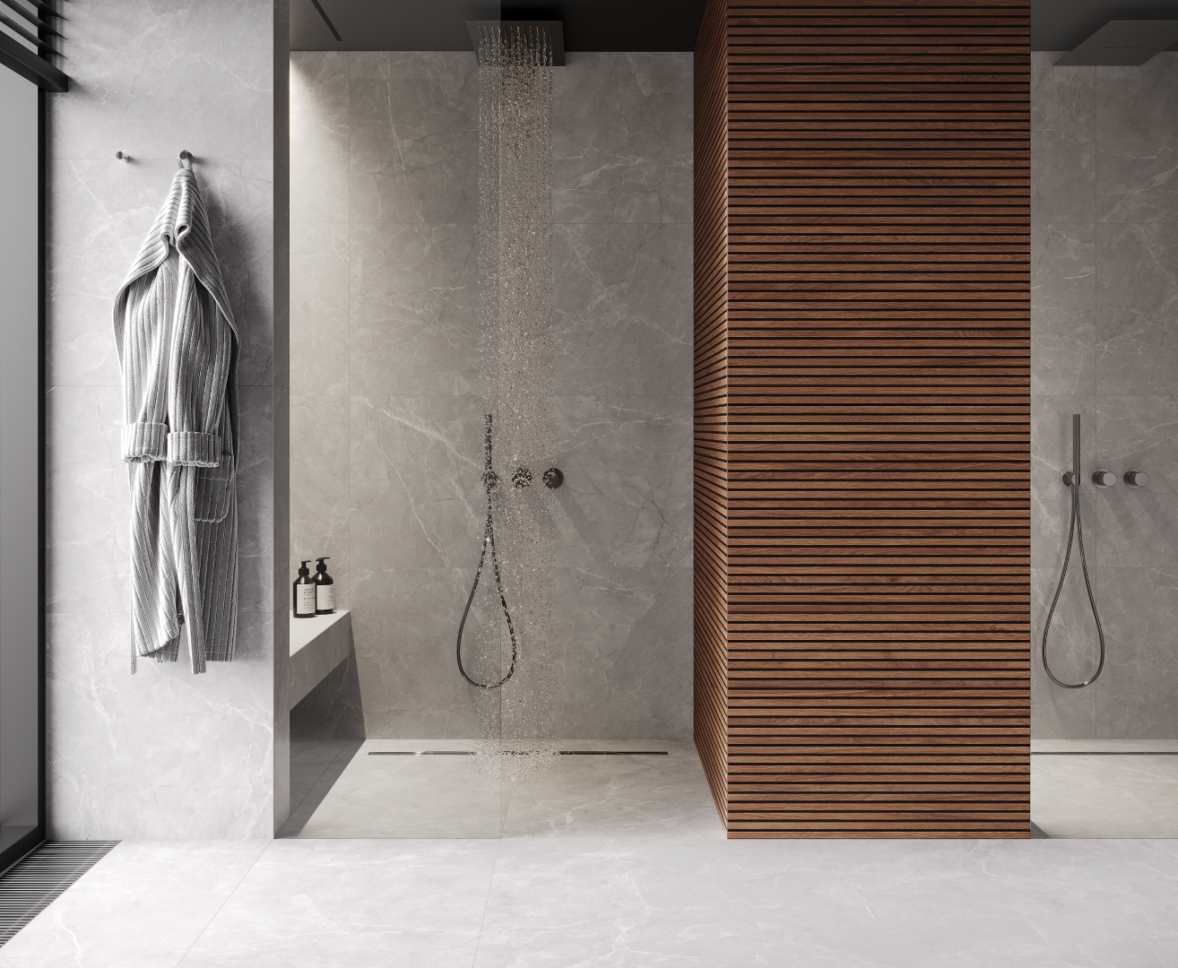 На пол Marble Grey PRO Серый матовый R12Soft 60х60 - фото 23