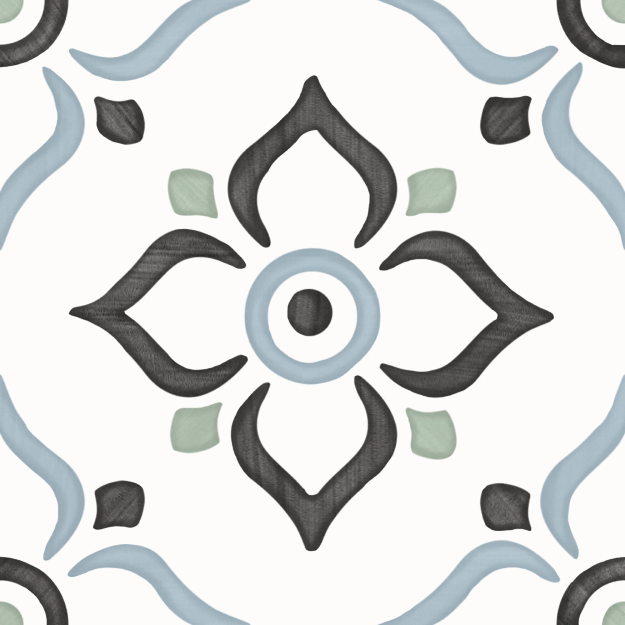 3356231086 На пол Tanger Blue Garden 12.3x12.3 - фото 3