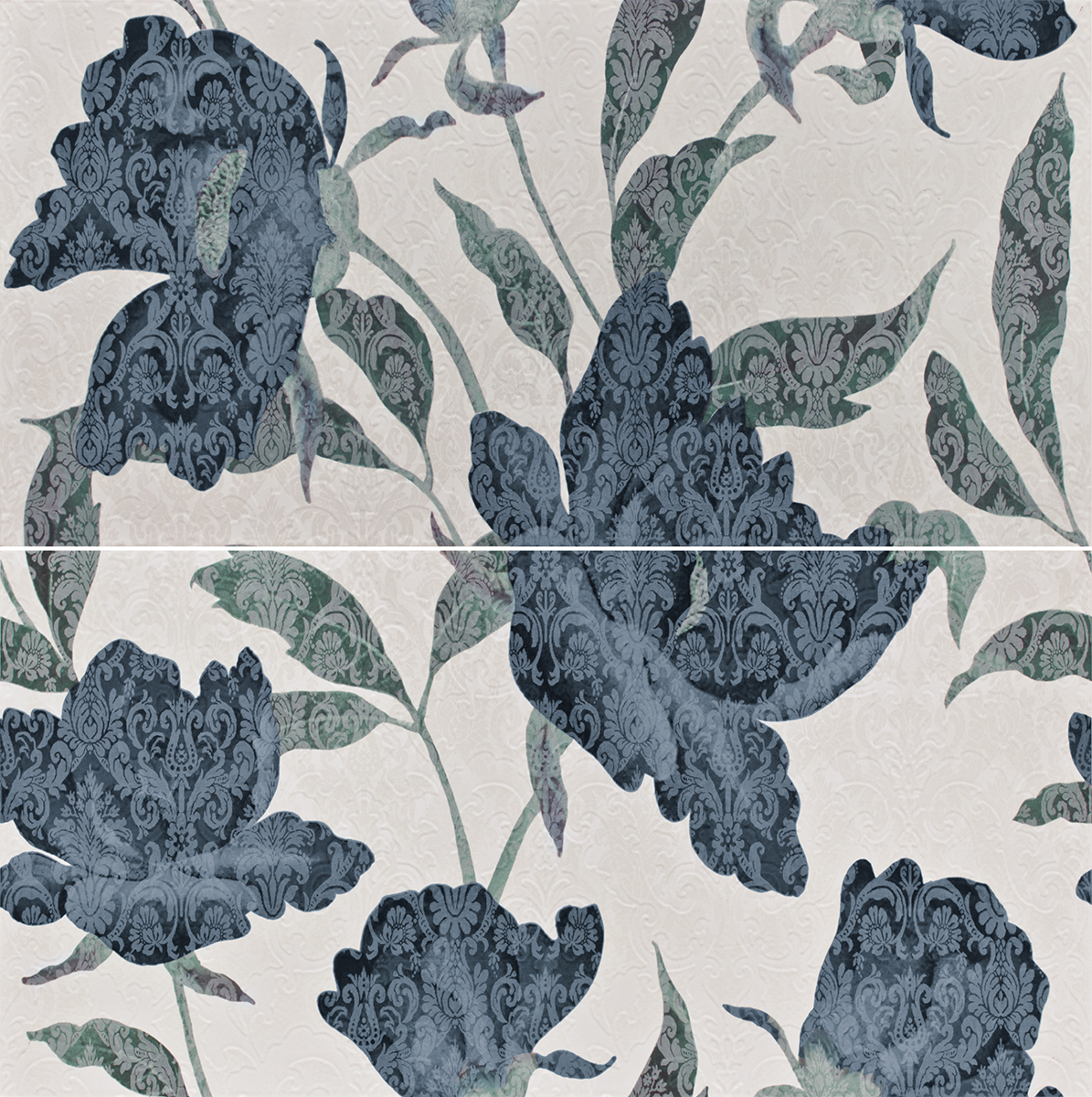 81173 Панно Florence Fascia Flora Blu 65x65