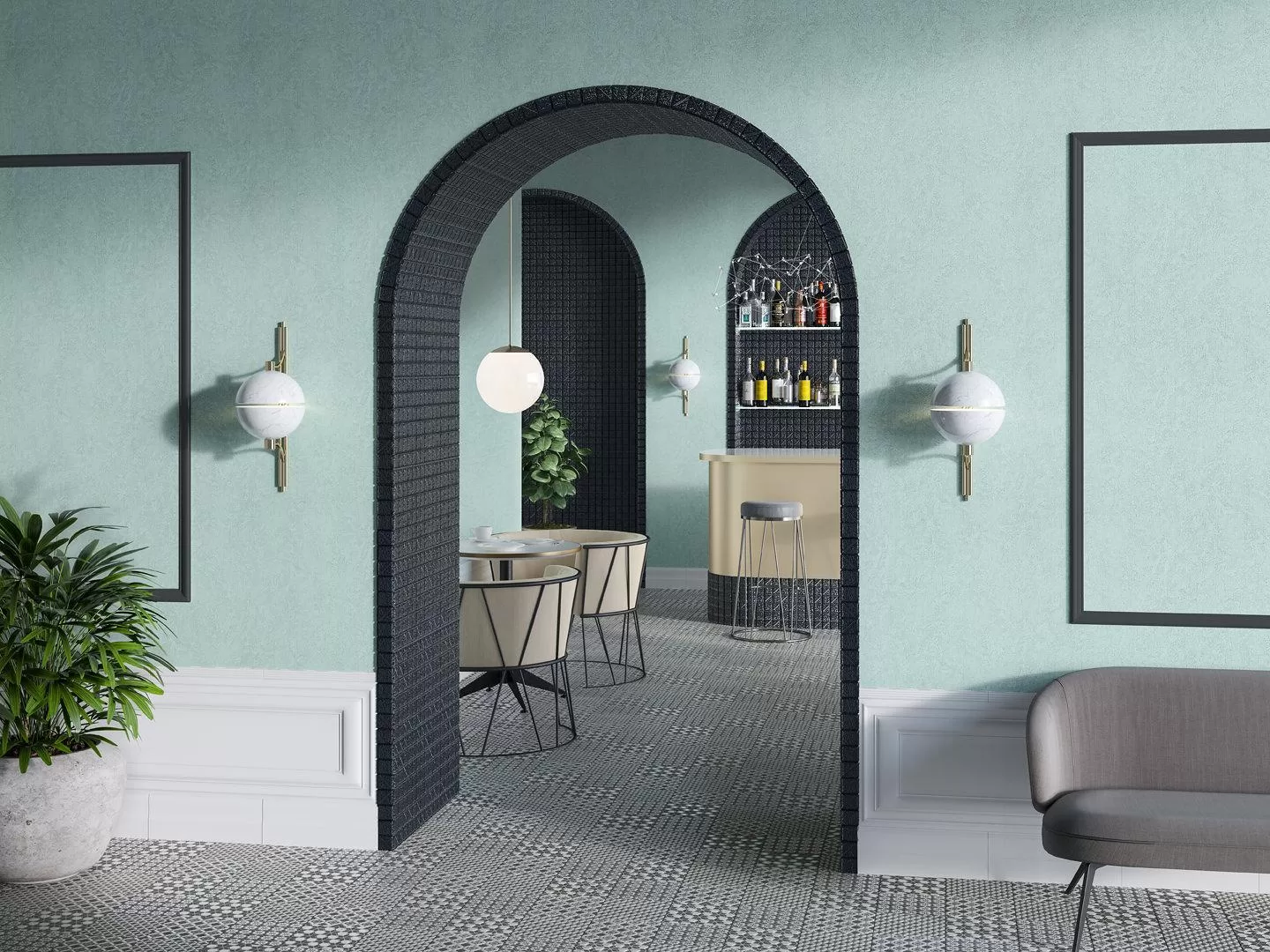 VT/A294/SG1544N Декор Фреджио 1 черно-белый - фото 10