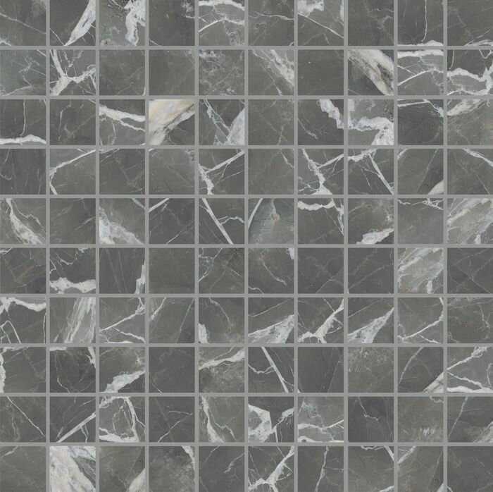 756686 Декор Stones&More 2.0 Calacatta Black Glossy Mosaico 3x3 30x30