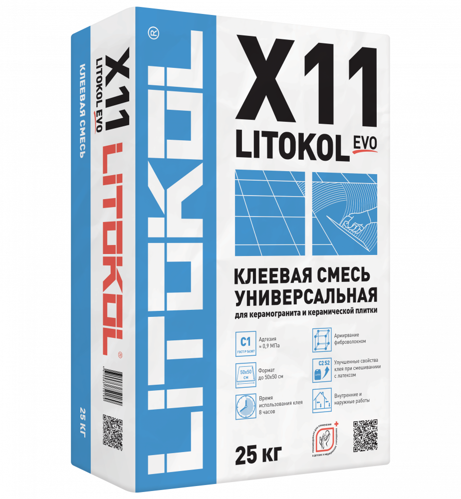  Клей на цементной основе X11 LITOKOL EVO 25кг