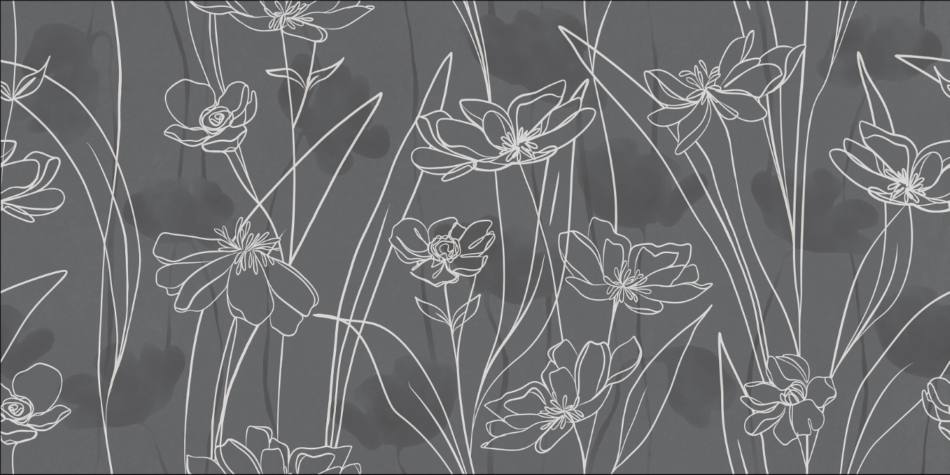 17552 На стену Floresta Цветы серый ректификат 60x120 - фото 4