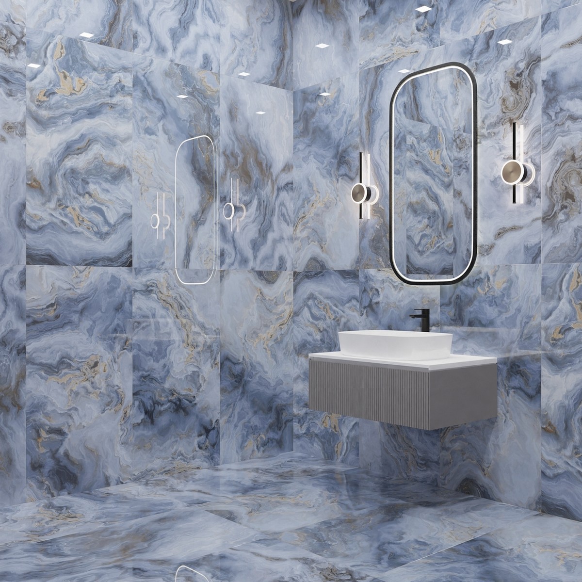 N20354 На пол Luxury Arabesque Blue Polished 60x120 - фото 28