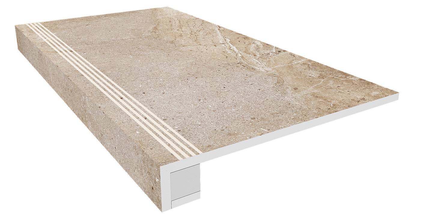 Set/Steptrade/KA03_NS/33x120/S1/Riser/KA03_NS/14,5x120 Ступень Kailas KA03 Light Brown Неполированная (комплект ступень и подступенок 120x14.5)