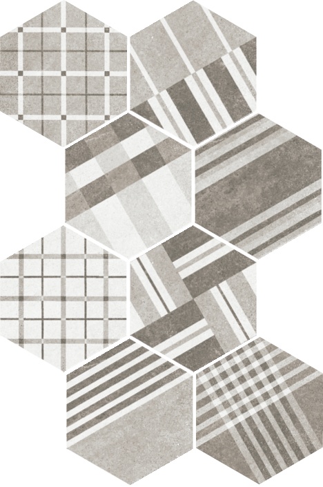 22101 Декор Hexatile Cement Geo Grey 17.5x20