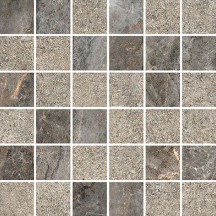 K9498868R001VTE0 Напольная Stone-X Marble-Stone Мозаика Тауп Матовый-Лаппато R10B Ректификат 5х5