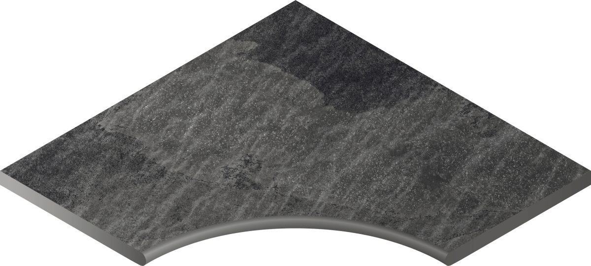 620090000409 Ступень Materia X2 Титанио Бортик 60х60 Угловой Закругленный Натуральный