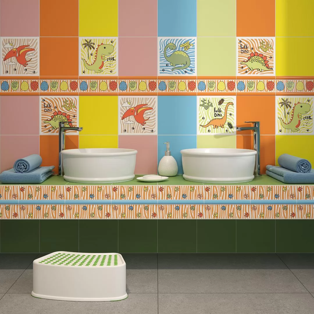 148 Бордюр Динозаврики Синий матовый 20x1.5 - фото 7