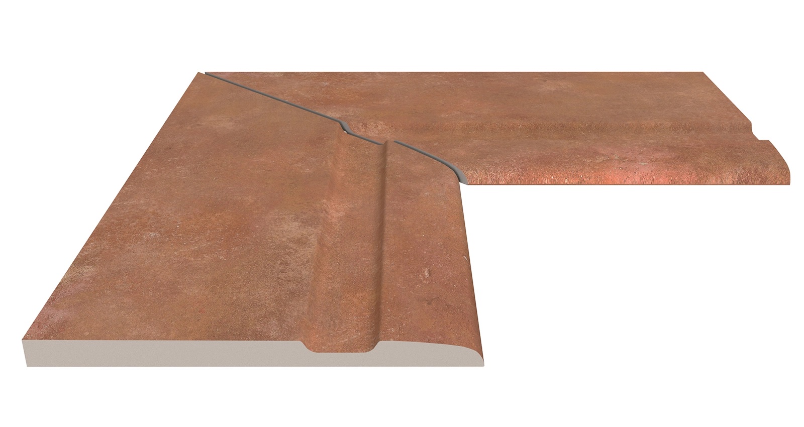 Бордюр Terrace Antislips Natural Series Угол фарфорового поручня внутренний 90 Cotto 25x50