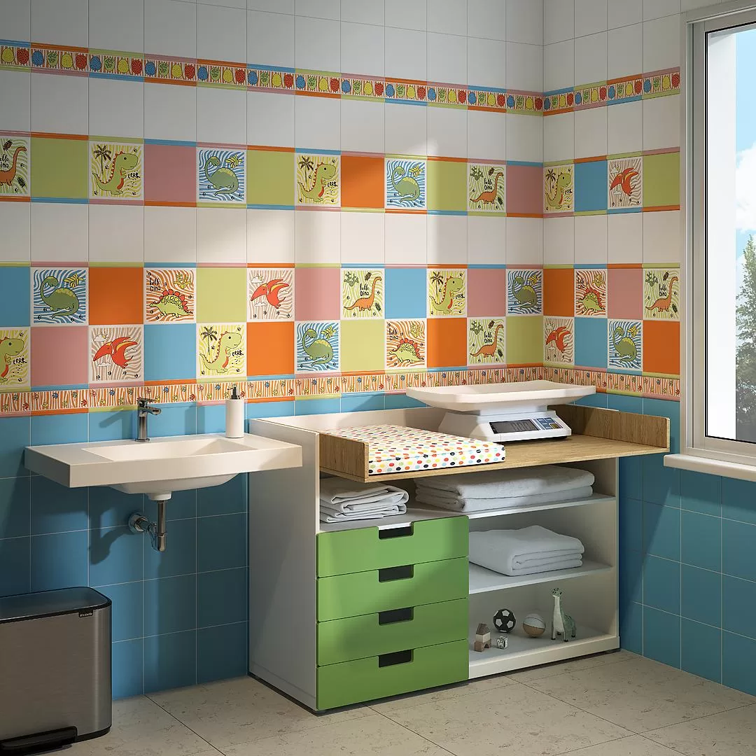 148 Бордюр Динозаврики Синий матовый 20x1.5 - фото 3