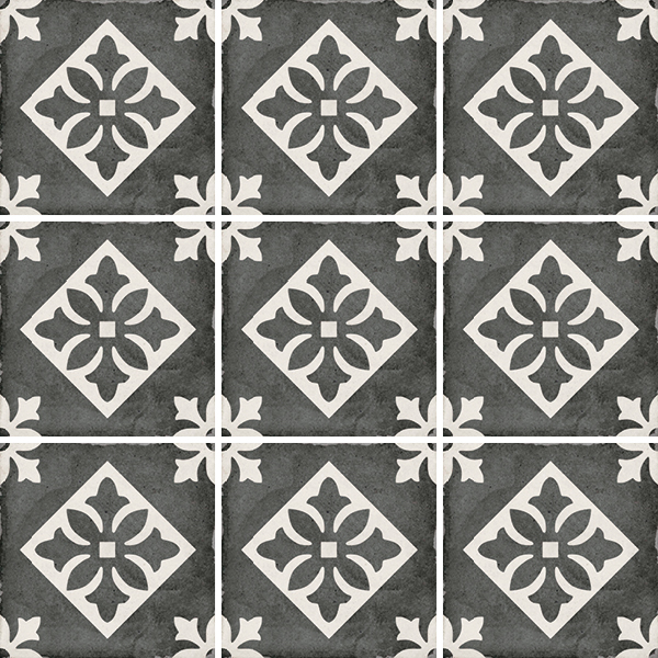 24416 Декор Art Nouveau Padua Black 20х20 - фото 2