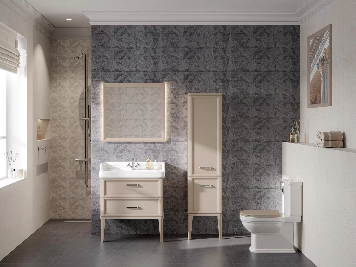 13051R На стену Гренель Серый темный обрезной 89.5х30 - фото 3