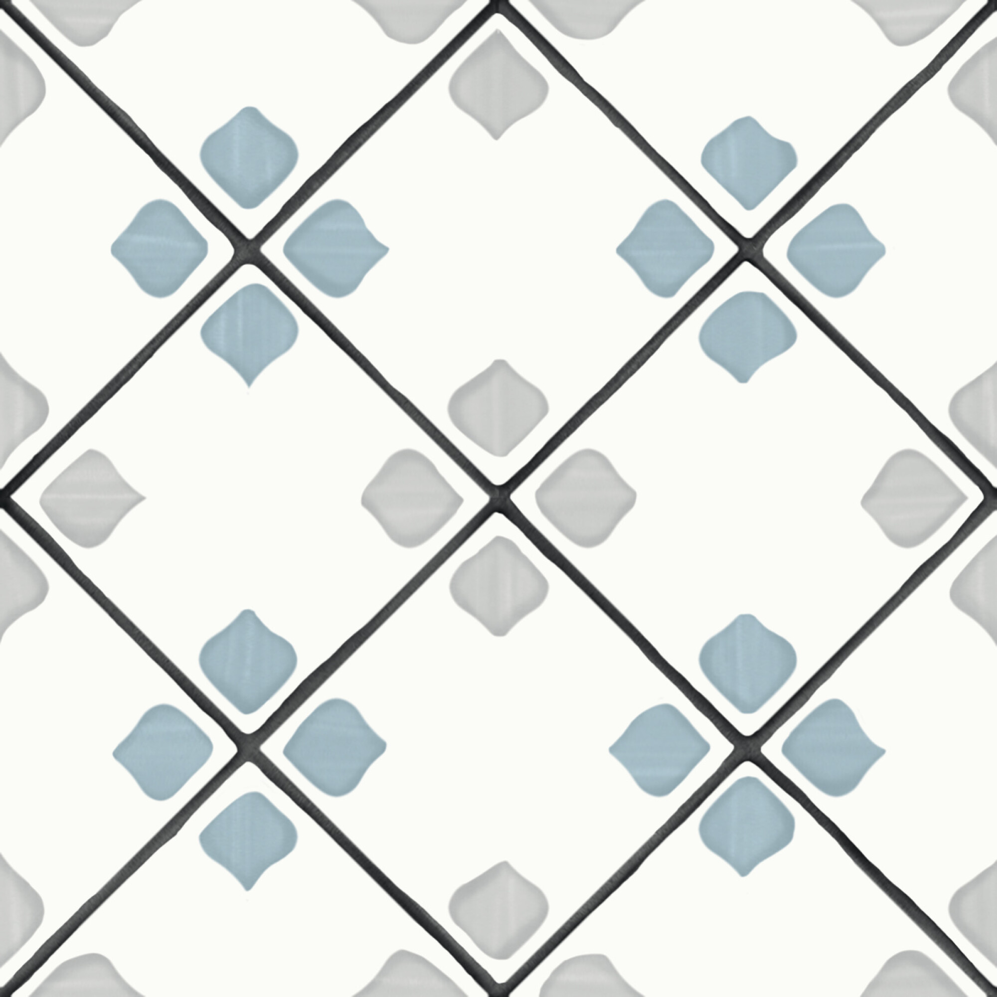 3356231083 На пол Tanger Silver Rhomb 12.3x12.3 - фото 3