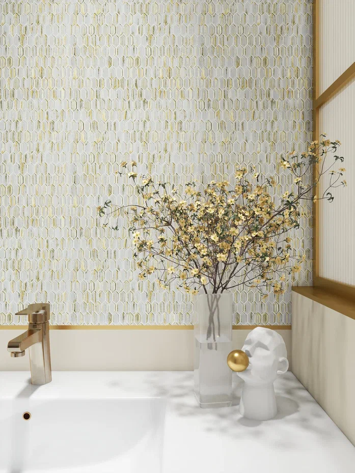 На стену Glass Antic Gold Murano 295x298x4 - фото 4